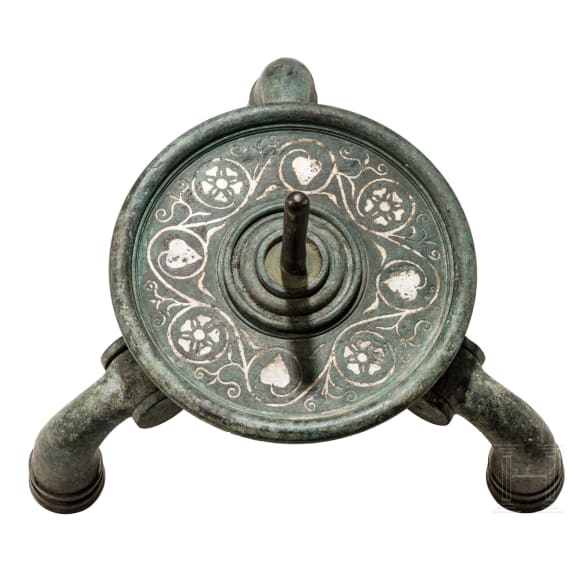 A Roman bronze candelabrum with silver inlays, 2nd half of the 1st century A.D.