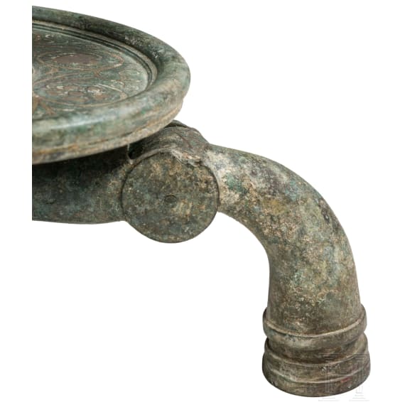 A Roman bronze candelabrum with silver inlays, 2nd half of the 1st century A.D.