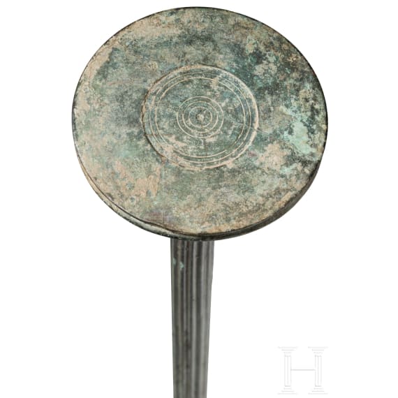 A Roman bronze candelabrum with silver inlays, 2nd half of the 1st century A.D.