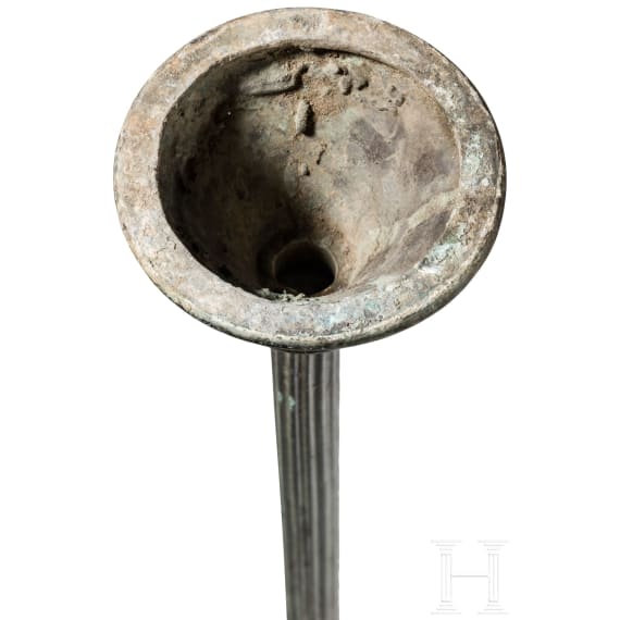 A Roman bronze candelabrum with silver inlays, 2nd half of the 1st century A.D.