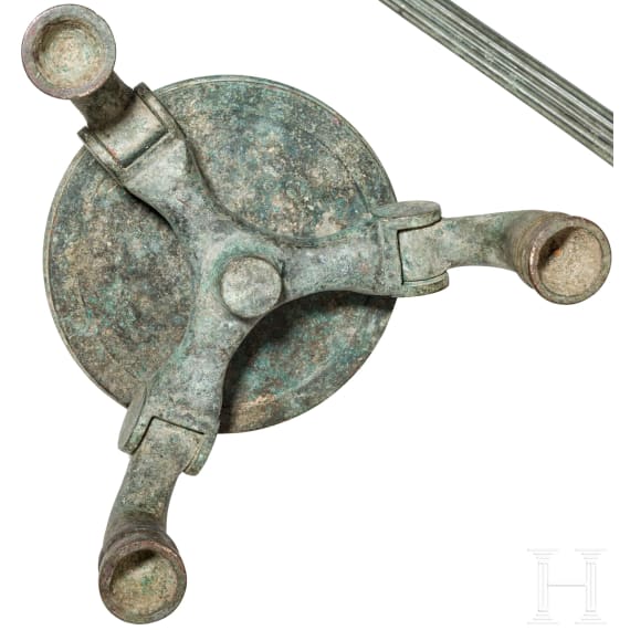 A Roman bronze candelabrum with silver inlays, 2nd half of the 1st century A.D.