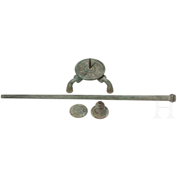 A Roman bronze candelabrum with silver inlays, 2nd half of the 1st century A.D.