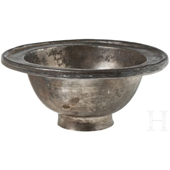A Roman silver drinking bowl, 4th century