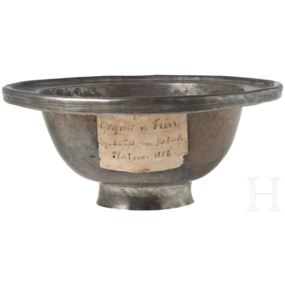 A Roman silver drinking bowl, 4th century