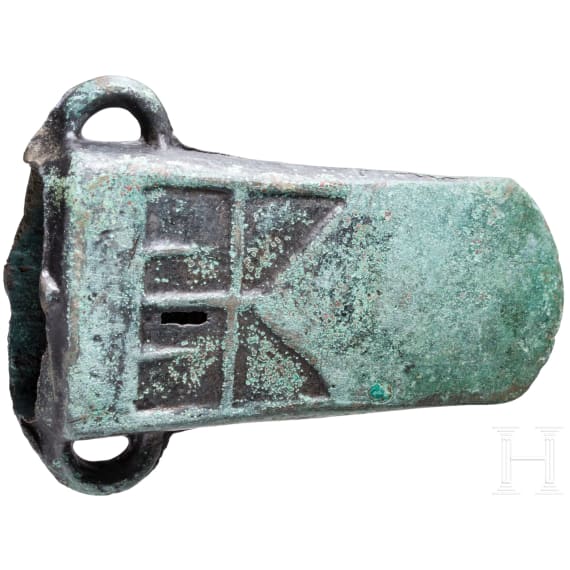 Large and heavy, decorated socketed axe, Late Bronze Age of East Europe, 10th century B.C.