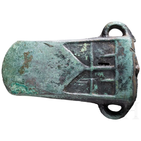 Large and heavy, decorated socketed axe, Late Bronze Age of East Europe, 10th century B.C.