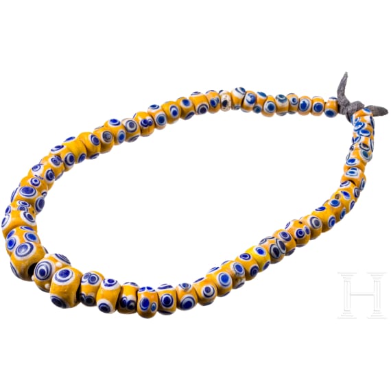 61 yellow-based eye beads, Celtic, 5th&ndash;4th century B.C.