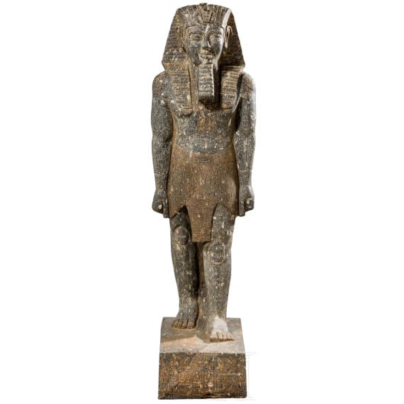High-quality copy of a statue of Merenptah, made of Egyptian black granite, modelled on the example from the Luxor Museum, late 1950s