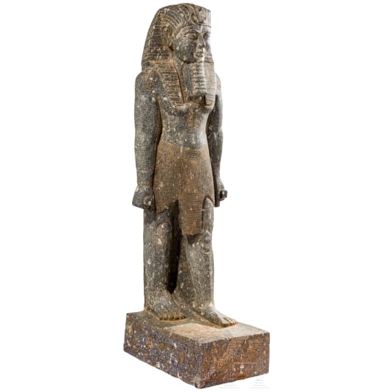 High-quality copy of a statue of Merenptah, made of Egyptian black granite, modelled on the example from the Luxor Museum, late 1950s