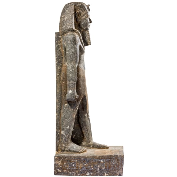 High-quality copy of a statue of Merenptah, made of Egyptian black granite, modelled on the example from the Luxor Museum, late 1950s