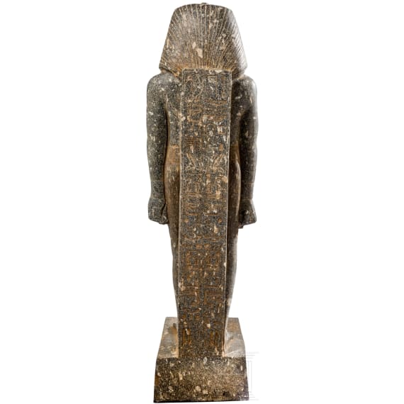 High-quality copy of a statue of Merenptah, made of Egyptian black granite, modelled on the example from the Luxor Museum, late 1950s