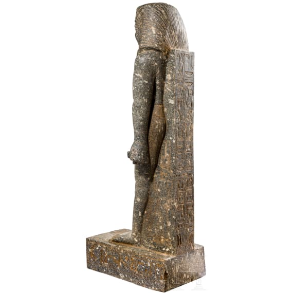 High-quality copy of a statue of Merenptah, made of Egyptian black granite, modelled on the example from the Luxor Museum, late 1950s