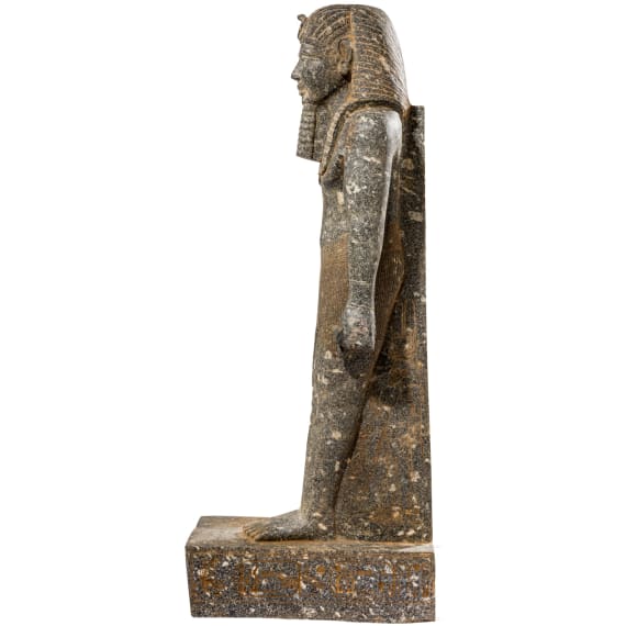 High-quality copy of a statue of Merenptah, made of Egyptian black granite, modelled on the example from the Luxor Museum, late 1950s