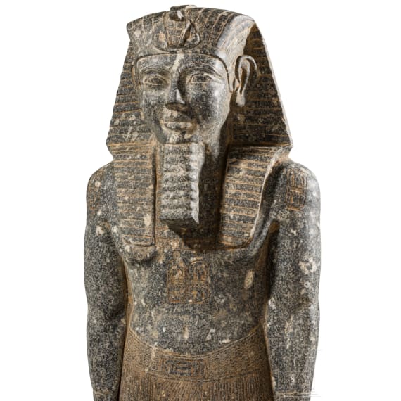 High-quality copy of a statue of Merenptah, made of Egyptian black granite, modelled on the example from the Luxor Museum, late 1950s