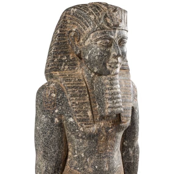 High-quality copy of a statue of Merenptah, made of Egyptian black granite, modelled on the example from the Luxor Museum, late 1950s