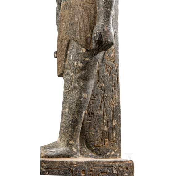High-quality copy of a statue of Merenptah, made of Egyptian black granite, modelled on the example from the Luxor Museum, late 1950s