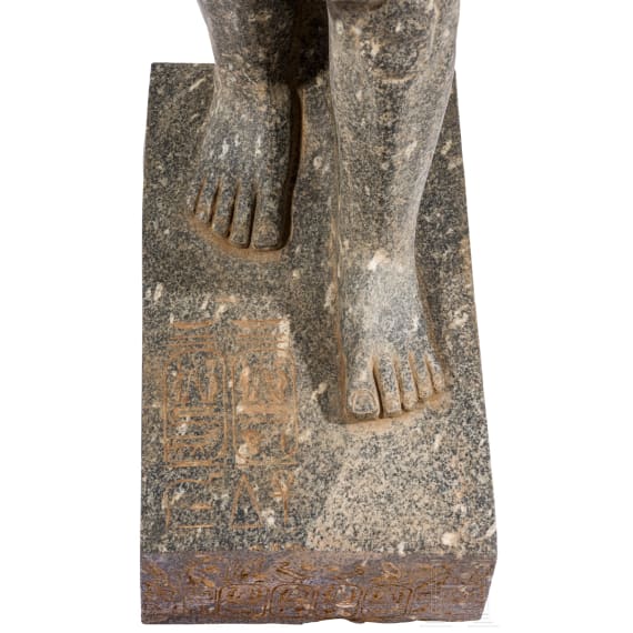 High-quality copy of a statue of Merenptah, made of Egyptian black granite, modelled on the example from the Luxor Museum, late 1950s