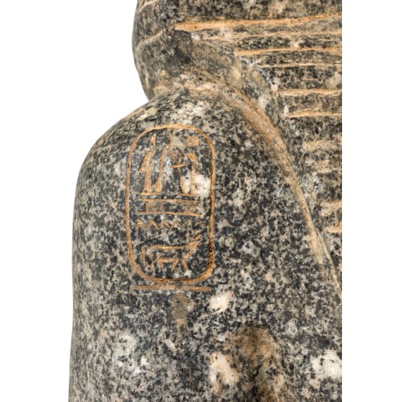 High-quality copy of a statue of Merenptah, made of Egyptian black granite, modelled on the example from the Luxor Museum, late 1950s