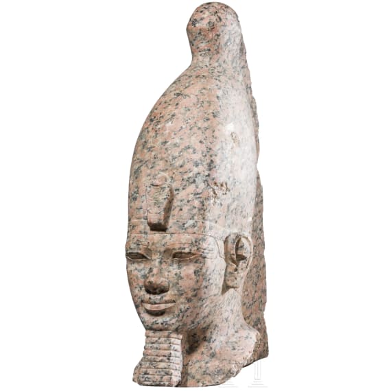 High-quality copy of a head of Amenophis III, made of red Aswan granite, 1950s