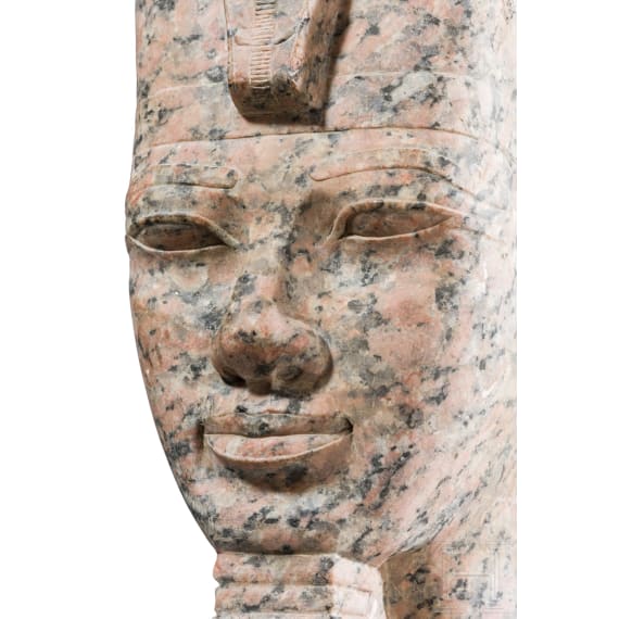 High-quality copy of a head of Amenophis III, made of red Aswan granite, 1950s