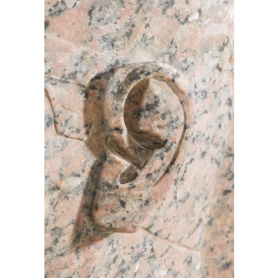 High-quality copy of a head of Amenophis III, made of red Aswan granite, 1950s