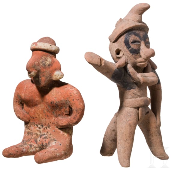 Two Pre-Columbian clay figures, Mexico, Jalisco/Veracruz, 200 - 900 AD