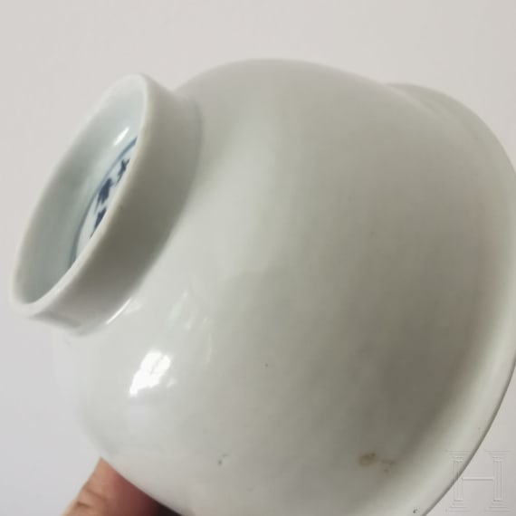 A Chinese white glazed bowl with Wanli mark, probably from the later Kangxi period (17th/18th century)
