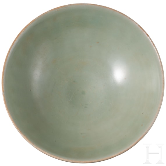 A Chinese Longquan celadon-glazed lotus bowl, probably Yuan or Ming dynasty (14th - 17th century)