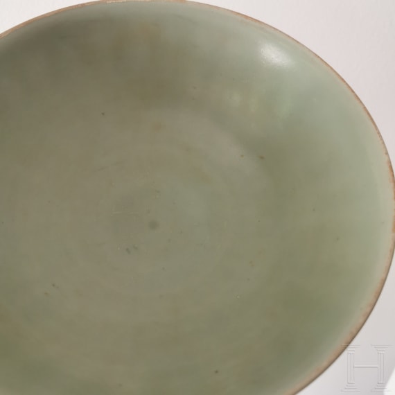 A Chinese Longquan celadon-glazed lotus bowl, probably Yuan or Ming dynasty (14th - 17th century)