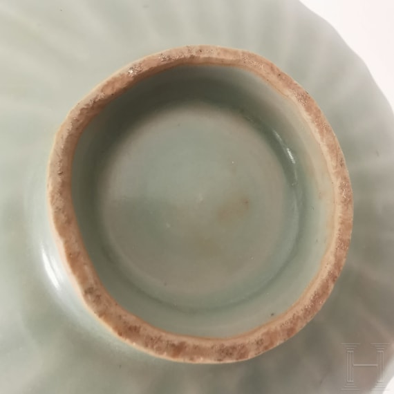 A Chinese Longquan celadon-glazed lotus bowl, probably Yuan or Ming dynasty (14th - 17th century)
