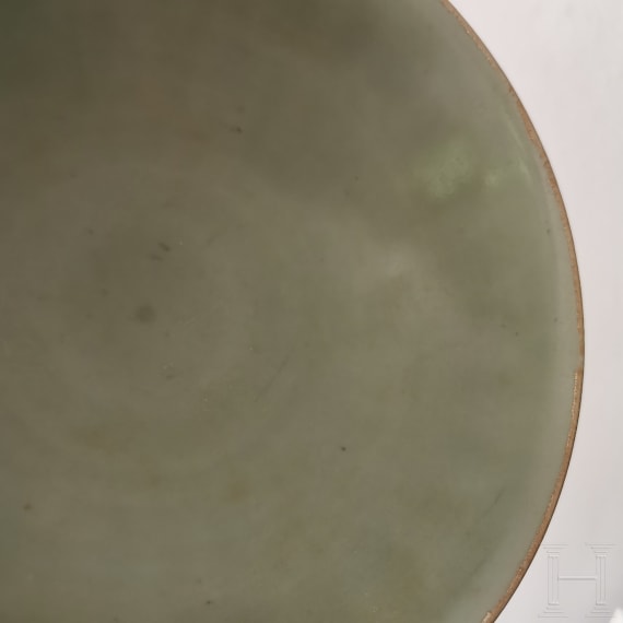 A Chinese Longquan celadon-glazed lotus bowl, probably Yuan or Ming dynasty (14th - 17th century)