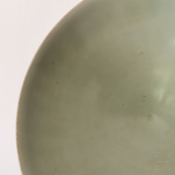 A Chinese Longquan celadon-glazed lotus bowl, probably Yuan or Ming dynasty (14th - 17th century)