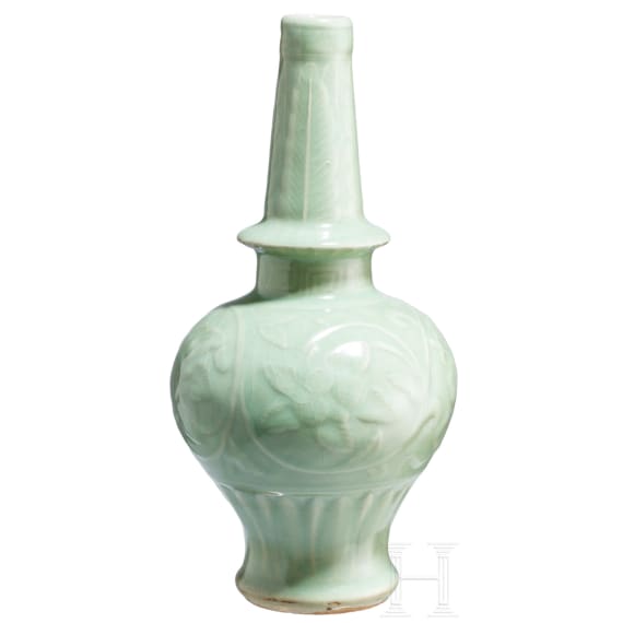 A Chinese Longquan celadon vase, probably Ming dynasty (1368 - 1644)