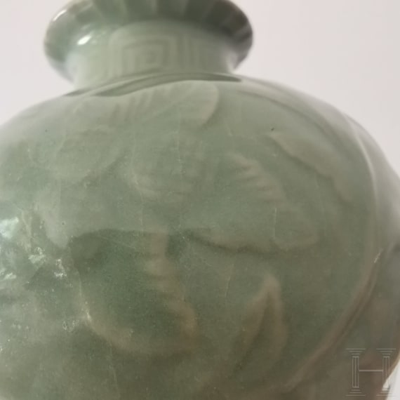 A Chinese Longquan celadon vase, probably Ming dynasty (1368 - 1644)