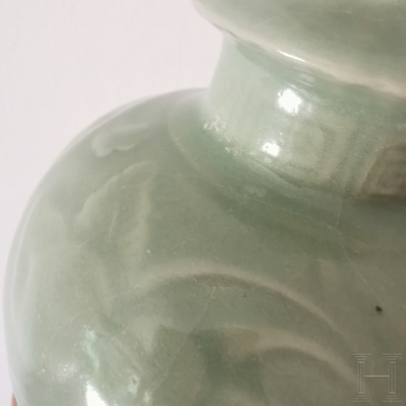 A Chinese Longquan celadon vase, probably Ming dynasty (1368 - 1644)
