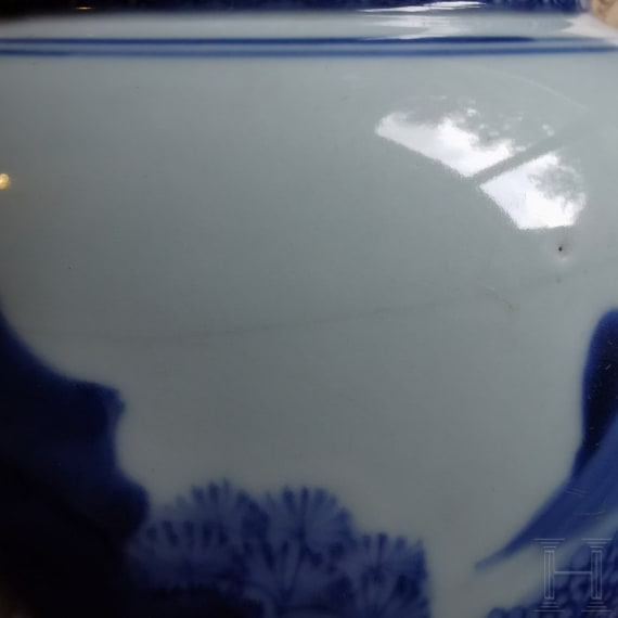 An exquisitely painted Chinese blue and white Gu vase, probably 18th century