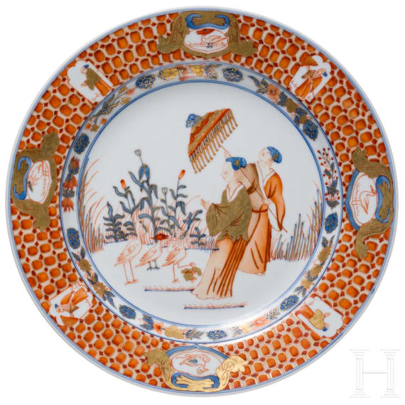 A Chinese famille rose export plate, probably Qianlong period (1735 - 1796)