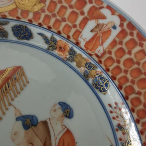 A Chinese famille rose export plate, probably Qianlong period (1735 - 1796)