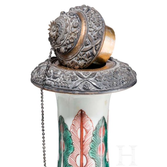 A Chinese kendi with silver mounting, Qing dynasty (1644 - 1911), 18th/19th century