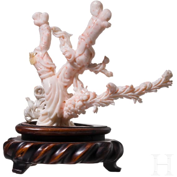 A Chinese coral carving, 20th century