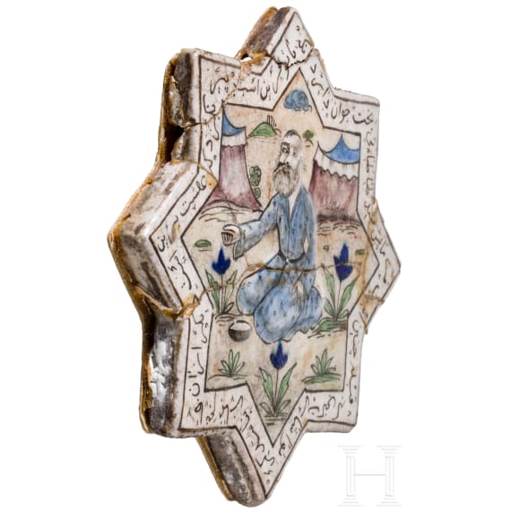 An Iranian tar tile, probably early Qajar period, 18th/19th century