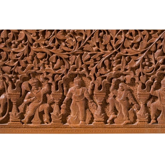A carved South Indian writing case, circa 1930