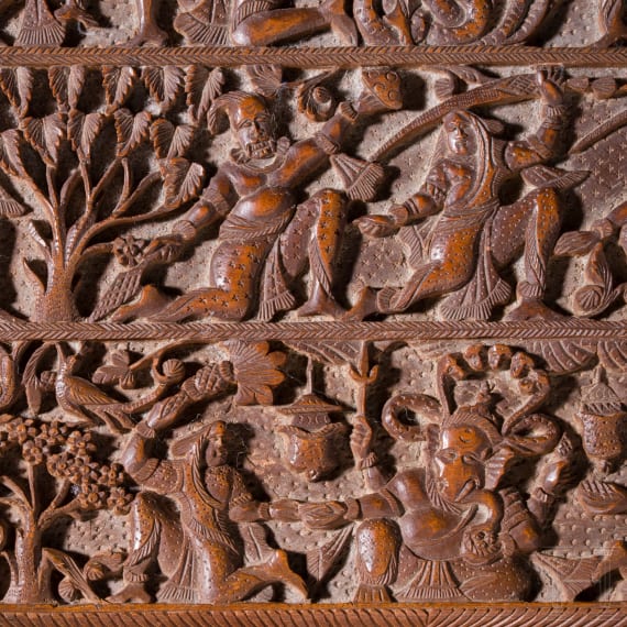 A carved South Indian writing case, circa 1930