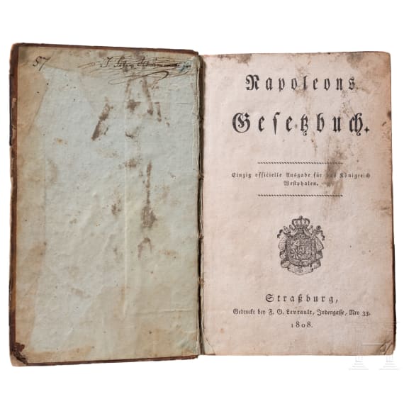 Hieronymus Napoleon, Code Napoleon - The only official edition for the Kingdom of Westphalia, Strasbourg 1808