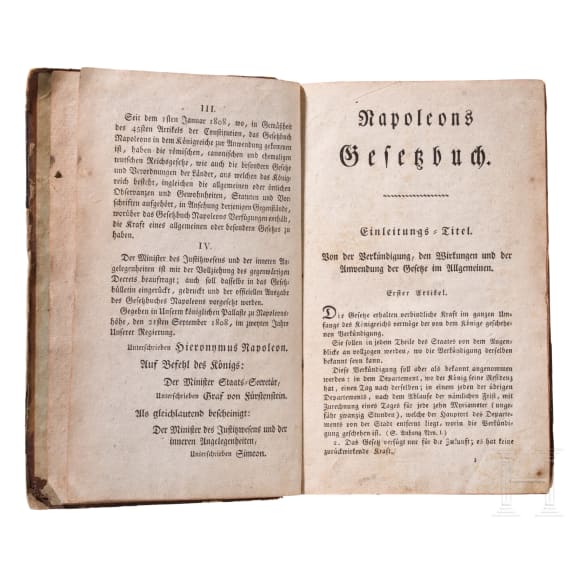 Hieronymus Napoleon, Code Napoleon - The only official edition for the Kingdom of Westphalia, Strasbourg 1808