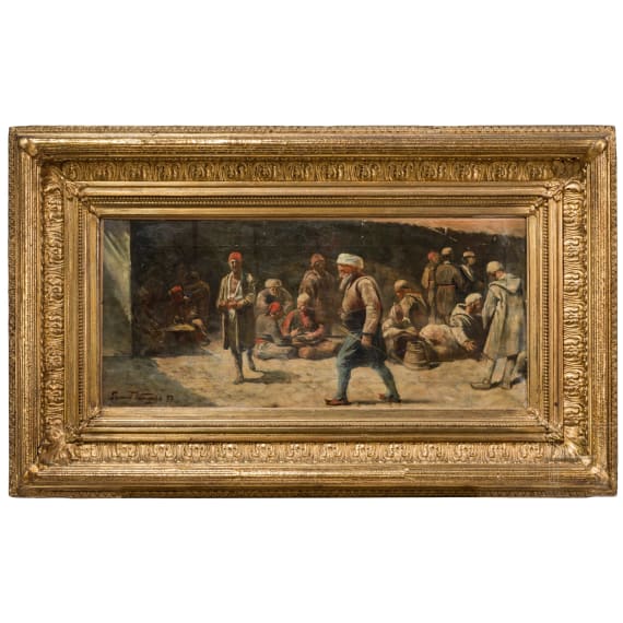 Rudolf Wuensche, Oriental Bazaar Scene, Austrian, dated 1897