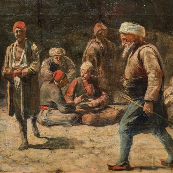 Rudolf Wuensche, Oriental Bazaar Scene, Austrian, dated 1897