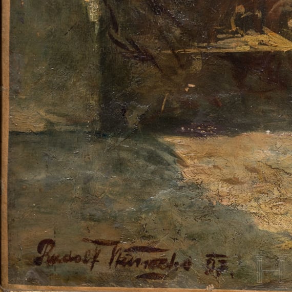 Rudolf Wuensche, Oriental Bazaar Scene, Austrian, dated 1897