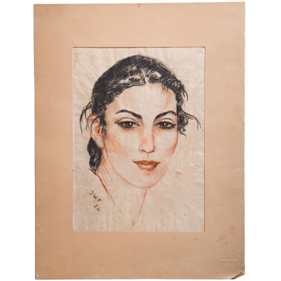 Jacob Wilhelm Fehrle (1884 - 1974), a female head and a nude, German, 1st half of the 20th century