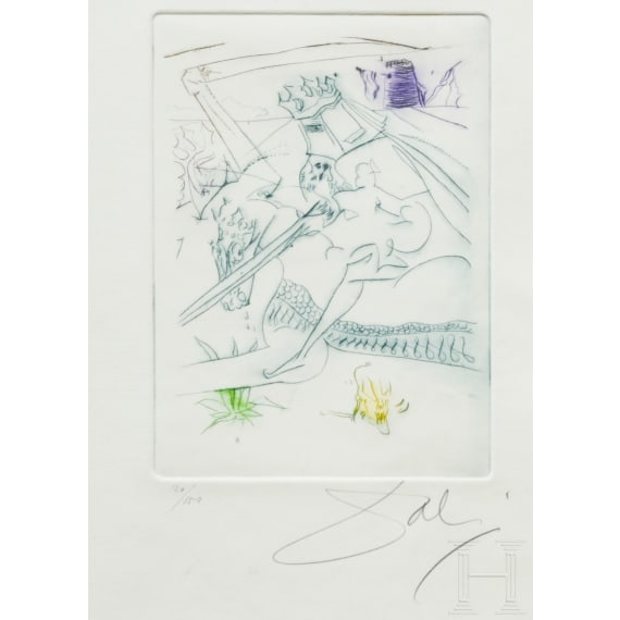 Salvador Dal&iacute; (1904 - 1989), "Le Chevalier" from the Cycle La Qu&ecirc;te du Graal, Spanish, 2nd half of the 20th century